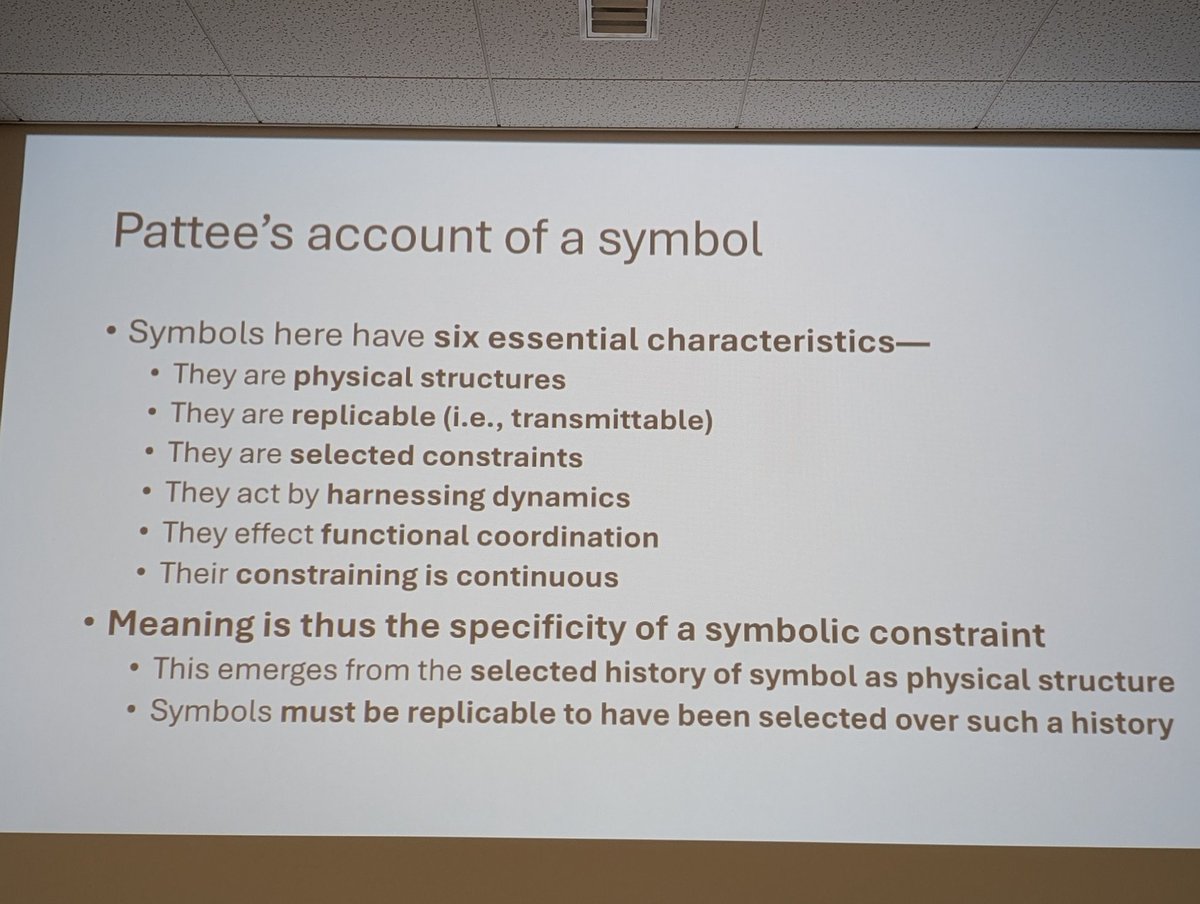 HirokiSayama's tweet image. Benjamin Gaskin discusses intelligence as a symbolic-dynamical constraint
Nice to see reference to Howard Pattee's work
#ALIFE2025 #TONAL2025
@ALifeConf