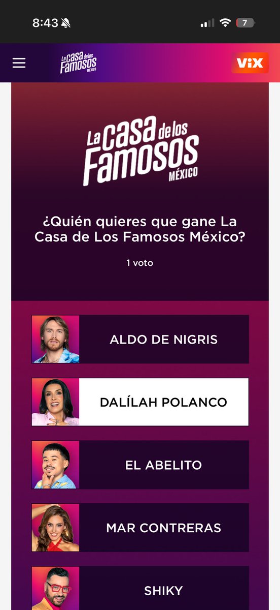 Votando por Dalilah
