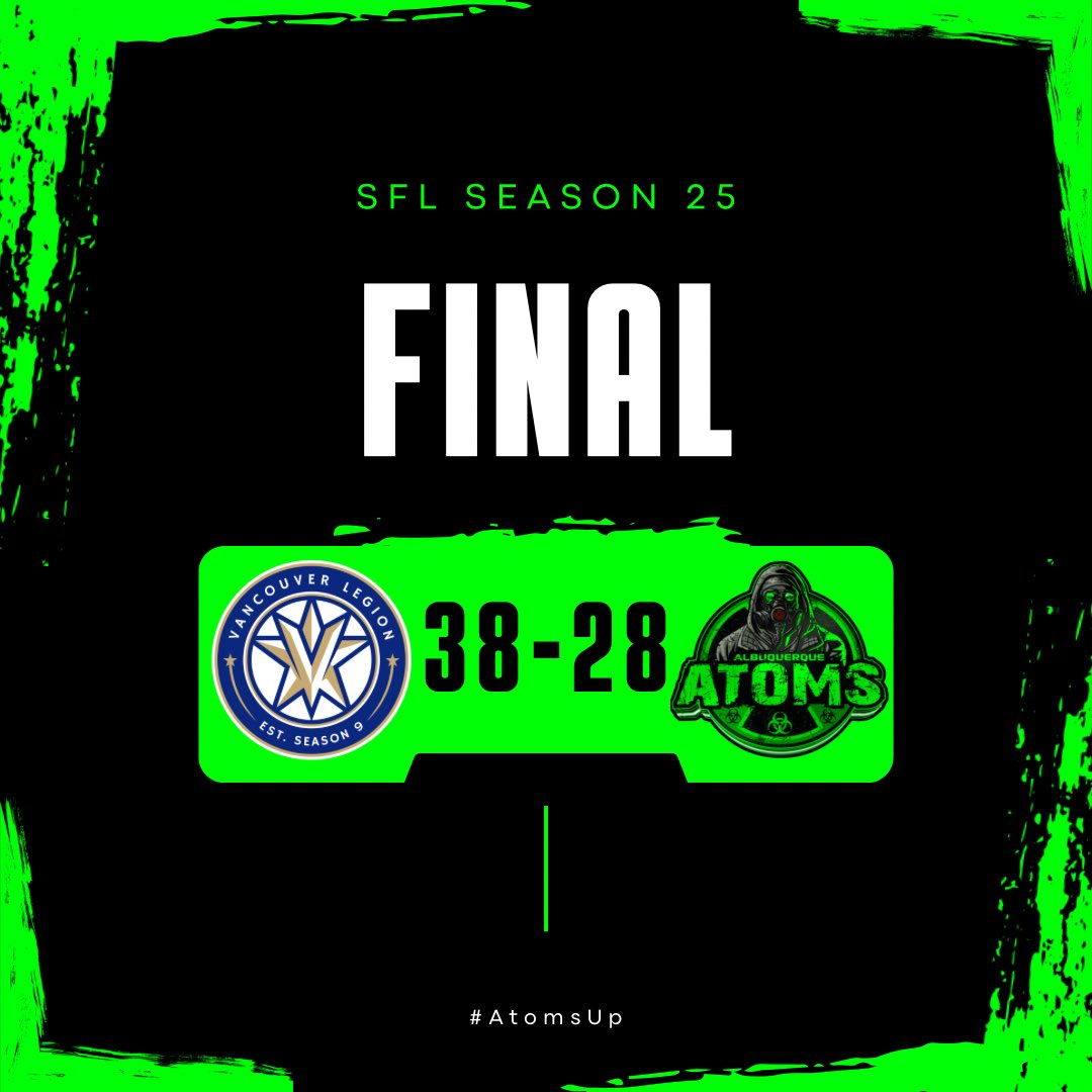Albuquerque Atoms (@albuquerqueatom) on Twitter photo Came out slow and were playing catch up the whole night. GG to <a href="/VancouverLegion/">Vancouver Legion</a> good luck with the rest of your season. #AtomsUp⚛️ Came out slow and were playing catch up the whole night. GG to <a href="/VancouverLegion/">Vancouver Legion</a> good luck with the rest of your season. #AtomsUp⚛️