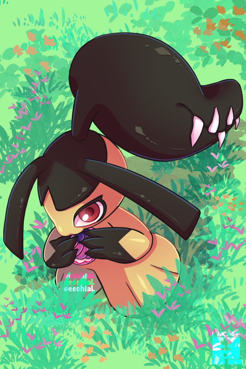 eechiaL's tweet image. I wanted to draw Mawile eating a Poké Puff. Enjoy!

#PokemonLegendsZA #Mawile