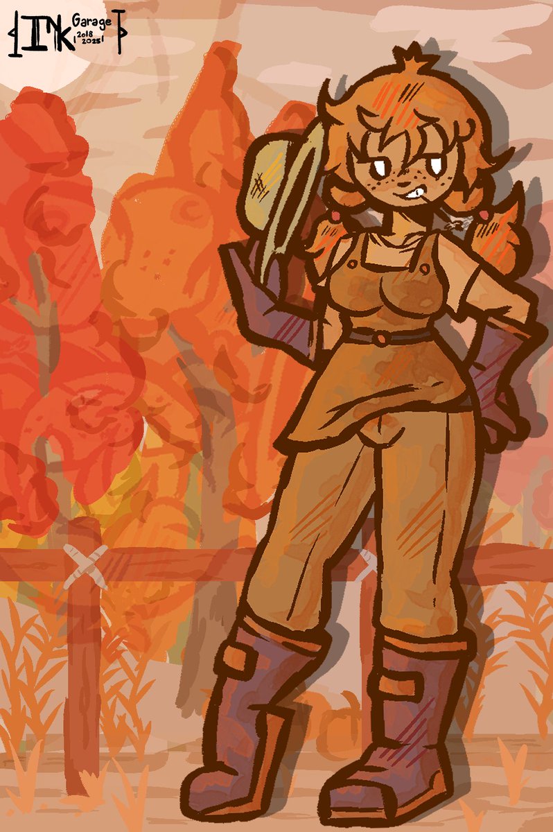 [Orange - 061025]

Here's Orange! A character I've designed for O.R.B!
A country girl with a cheerful attitude and always with a high as hell energy!