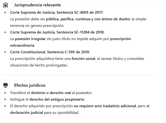 juridicascol's tweet photo. SENTENCIAS MAS RELEVANTES DE LOS ULTIMOS AÑOS  SOBRE PRESCRIPCION ADQUISITIVA DE DOMINIO⚖️  

 ¿DESEAS ESTAR ACTUALIZADO A DIARIO DE TODA LA JURISPRUDENCIA DEL PAIS? SUSCRIBETE  👉 https://t.co/99PVjAHViJ https://t.co/YYX5GVZJIA