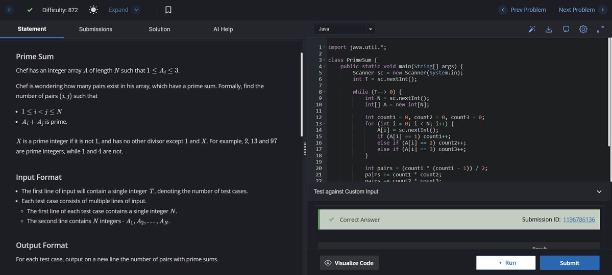AdarshKumar206's tweet image. Day 176 of #100DaysOfCode on #codechef #DSA #LearnInPublic #buildinpublic #remote #connect #remotework #remotejob #java #coding #programming #100daysofcodechallenge #logicbuilding #cp #Learning #developer