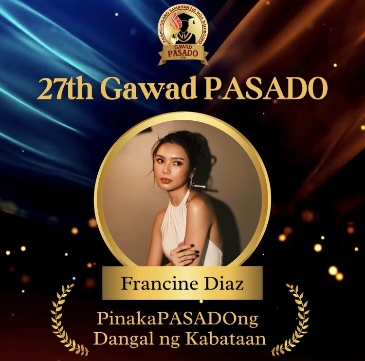 FS_trendsetter's tweet photo. ANOTHER AWARDS FOR FRANSETH! ✨

Iginagawad ng Pampelikulang Samahan ng mga Dalubguro ang PinakaPASADOng Dangal ng Kabataan kay #FrancineDiaz at #SethFedelin!

#27thGawadPASADO Gabi ng parangal, Oktubre 25, 6PM!

Congratulations, @francinecarreld &amp; @imsethfedelin! 💙

#FranSeth https://t.co/uAtamSNSD0