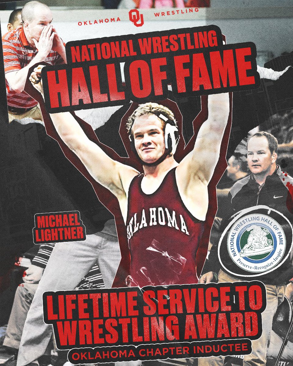 Congrats to <a href="/Mike_Lightner34/">Mike Lightner</a> on his induction into the Oklahoma Chapter of the <a href="/NWHOF/">NWHOF</a> for his Lifetime Service to Wrestling!

Before spending 14 years coaching at OU, Lightner won the 2001 national title at 141 pounds and was a 4x All-American.  

🔗 » bit.ly/4pTijqQ