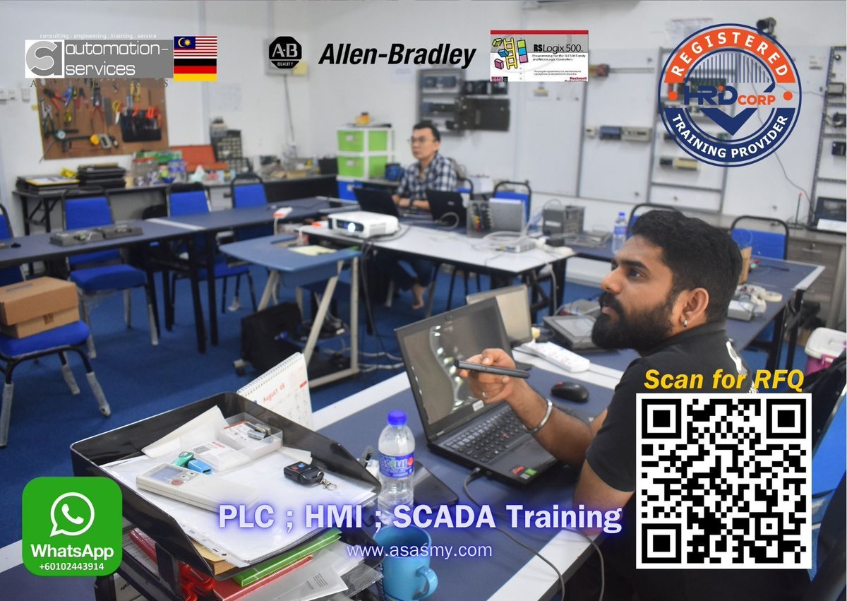 AutomationMy's tweet image. 5-Day #PLCTrainingMalaysia complete! Mastered #AllenBradleyPLC with #RSLogix500 #WeintekHMI &amp;amp; #EasyBuilderPro at AS Automation Services Johor. Real #SCADATraining for #IndustrialAutomation #EngineerUpskill #MalaysiaEngineering 🔗

asasmy.com/request-quotat…