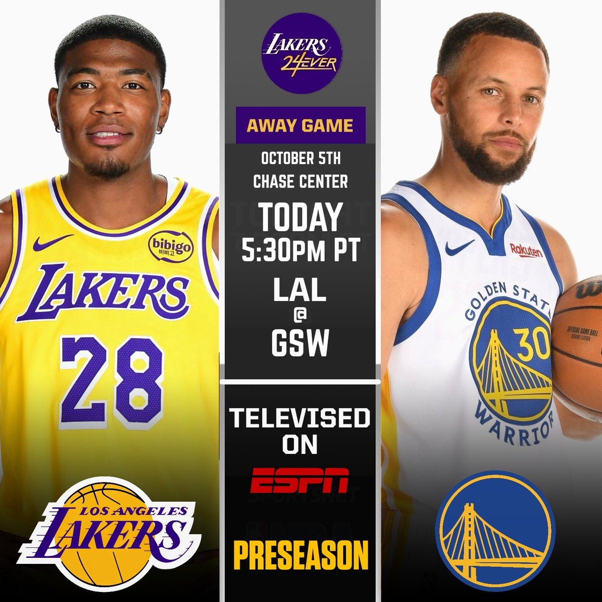 Lakers24Ever's tweet photo. GAMEDAY: Lakers vs Warriors https://t.co/RAY3YsZlBv