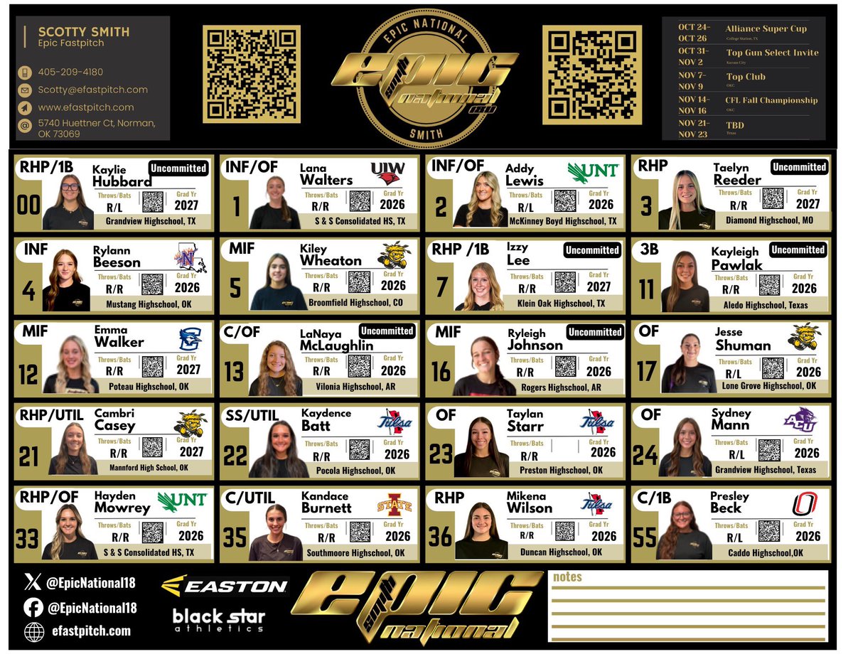 kiley_wheaton's tweet image. Fall schedule is out!! I’ll be missing the first tournament due to my high school schedule, but I’m super excited for the season! #DES @EpicNational18 @GoShockersSB