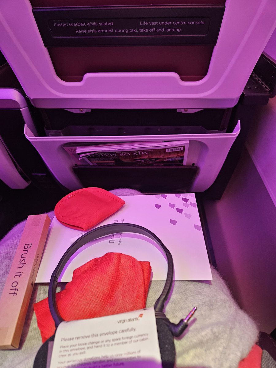 Let's hope the maintenance on the engines is better than the interior <a href="/VirginAtlantic/">virginatlantic</a>   But hey, I can pile everything on my lap for 7 hours!
