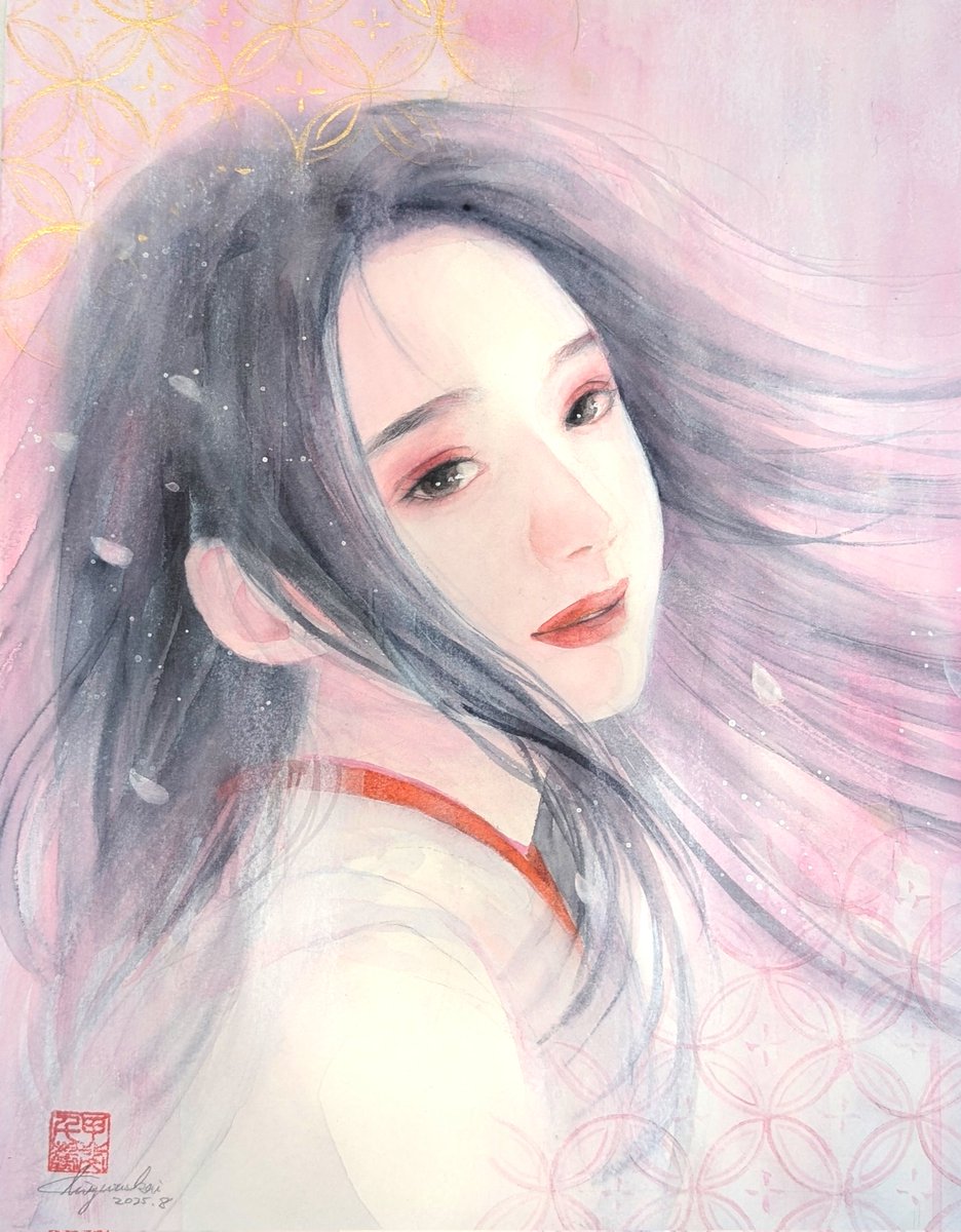 おはようございますん、いよいよ明日午後から個展開始ですん
DMの絵も加筆加筆
優しくなったでそ

まだまだギリまで調整続けたい（後頭部とくに