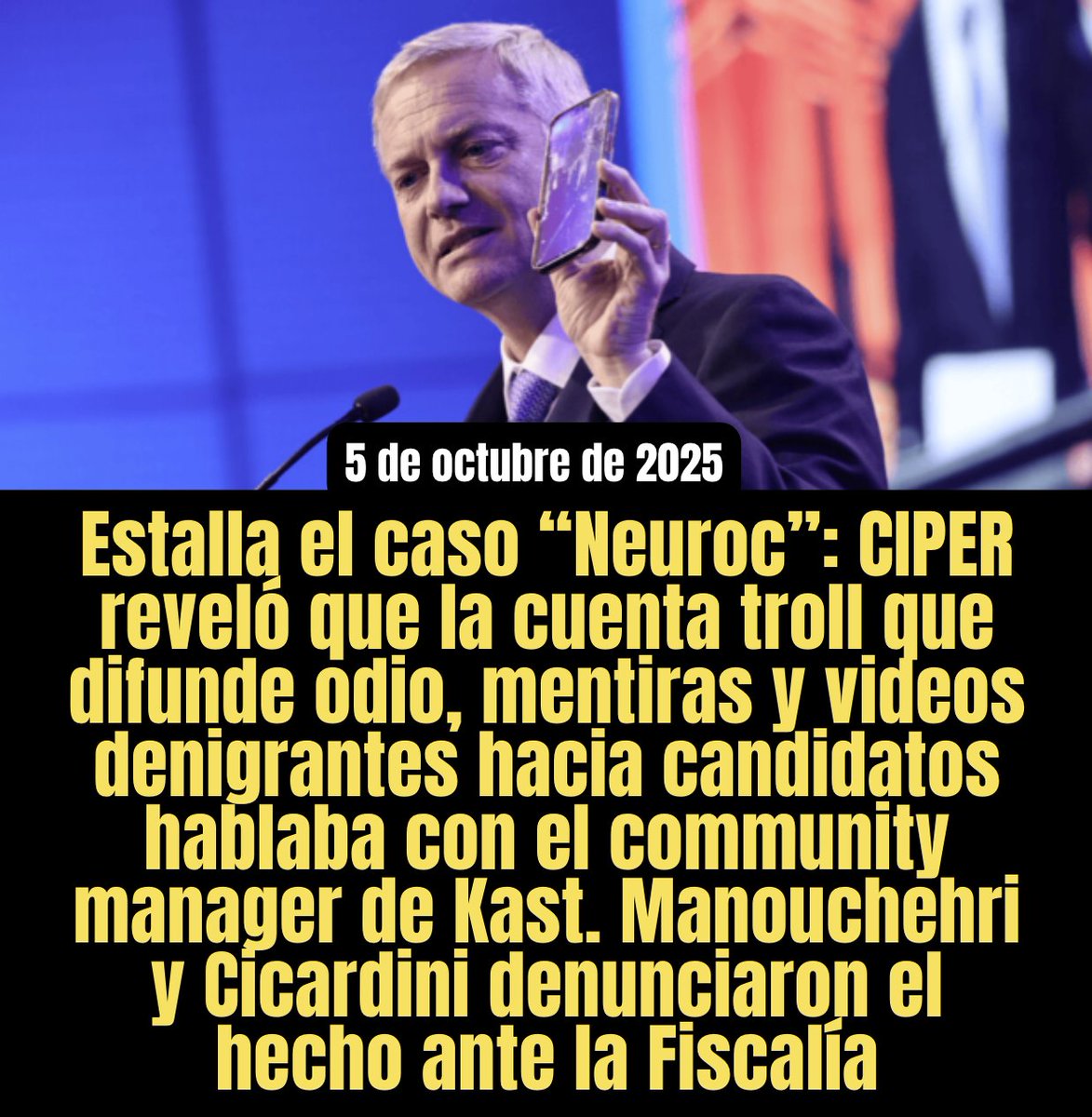 Radar_C_L's tweet photo. La cobardía tiene nombre: José Antonio Kast y su ejército de trolls que golpean desde las sombras. @danimanouchehri @Dani_Cicardini #neuroc https://t.co/kGb50NObwC