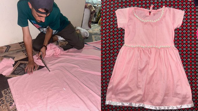 knox_o's tweet photo. Omar is a tailor, making warm clothes for children in Gaza's approaching winter.

Support him to buy the material he needs to continue doing this.

https://t.co/1cqfRiwbq5

#AltTextPalestine #Alt4You https://t.co/GzxnX7Ffj3