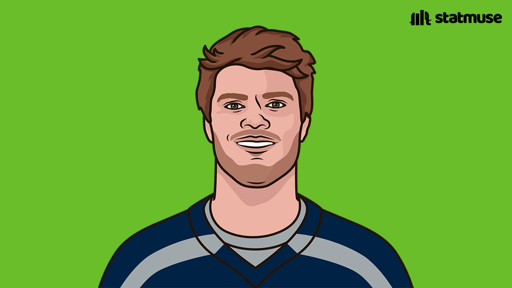 statmuse's tweet image. Bucs-Seahawks QBs:

Baker —                             Darnold —
29/33                                  28/34
379 YDS                             341 YDS
2 TD                                     4 TD