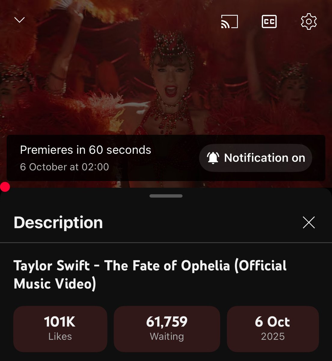 60k , OMG #TheFateOfOpheliaMusicVideo