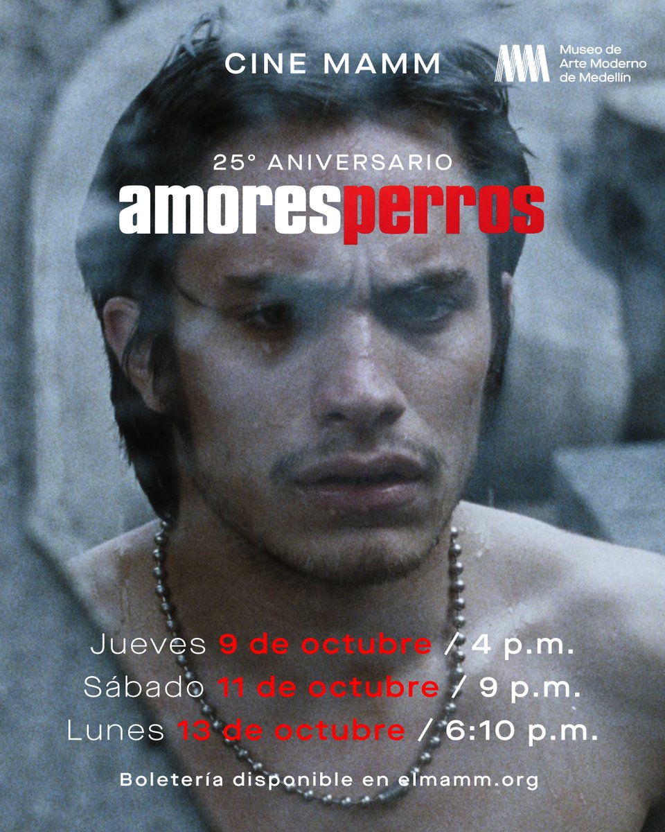 🎶 🇲🇽 ¡Sí señor! Celebra en Cine MAMM el 25º aniversario de ‘Amores perros’, que regresa a la pantalla grande tras su reestreno en Cannes con una versión restaurada. Adquiere tus entradas en elmamm.org. 🎟️