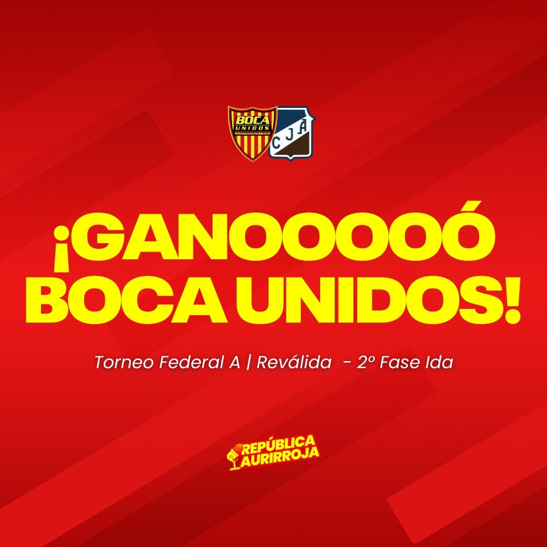 ¡GANOOOOOOOOOOOOOO BOCA UNIDOS!  😝⚽

#BocaUnidos 2️⃣ (Villán -2-)
#JuventudAntoniana 0️⃣

#FederalA 
#UNIDOS❤️💛 2da Etapa Ida