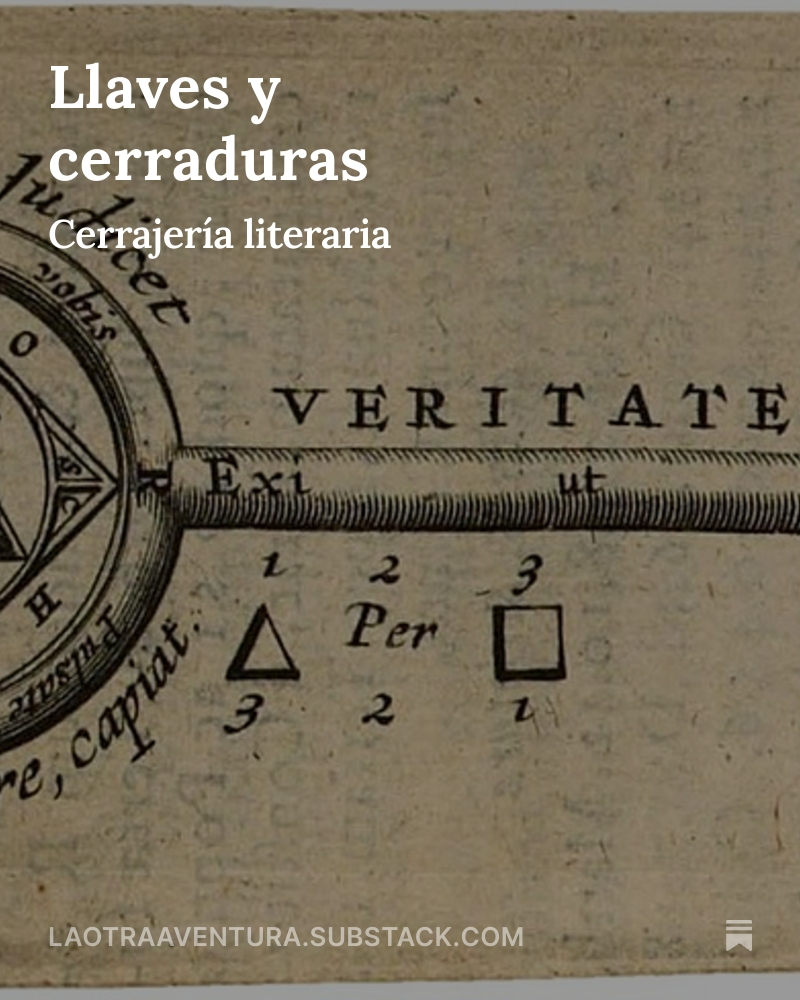 🔑

«En la obra de Kafka las llaves encierran una dualidad contradictoria. Significan refugio y encierro. Soledad y aislamiento. Prohibición y pertenencia. “El camino verdadero pasa por una cuerda que no está tendida en lo alto, sino muy cerca del suelo. Parece hecha más para