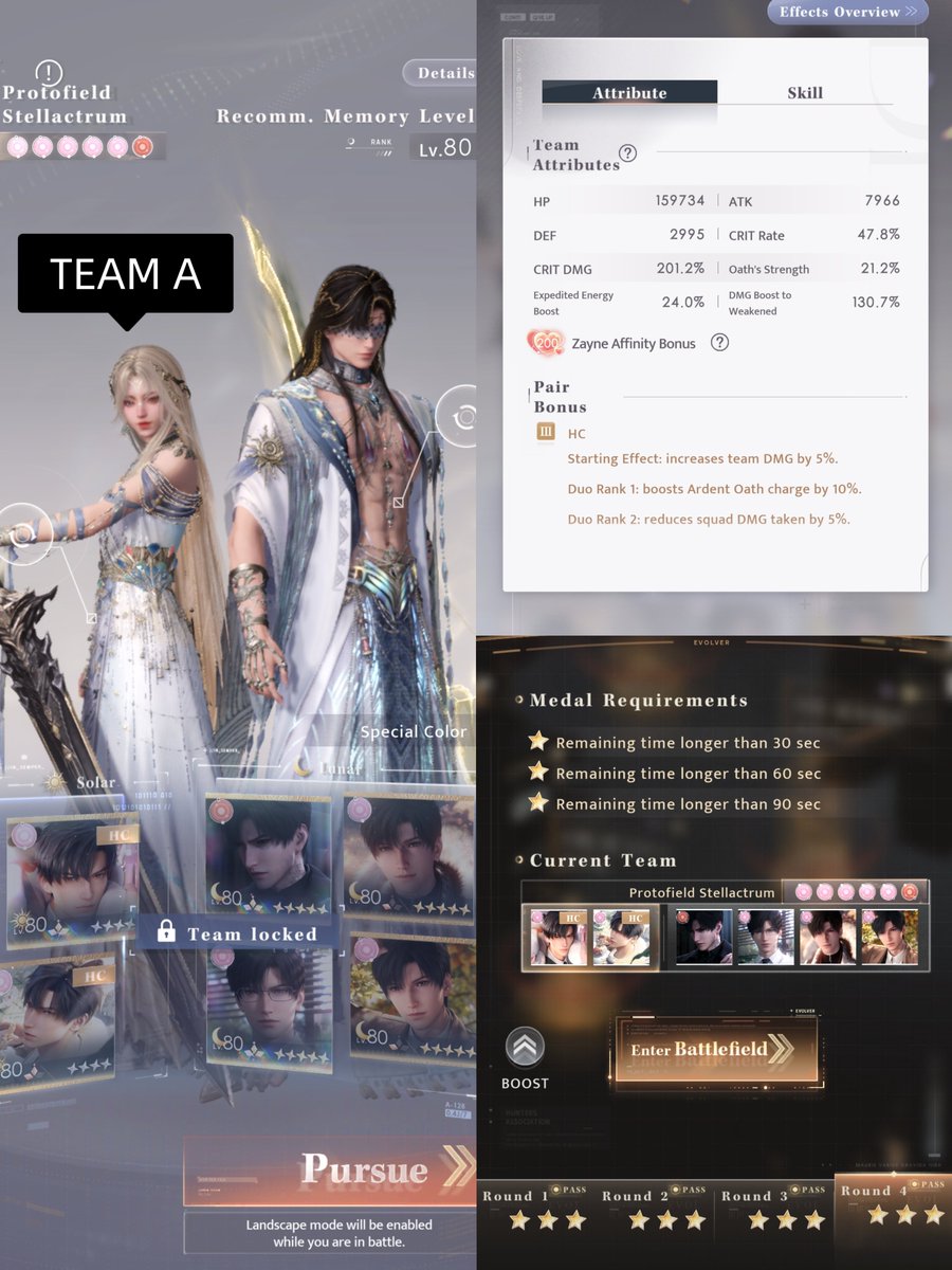 ninrhea's tweet photo. Senior Hunter Contest (10/6 - 10/20)
SHC 36/36 ⭐ 

❄️DMG Boost 40%
❄️All Zayne Team
❄️No 5* myth pair
❄️Only 4* solar pair

All teams are still overstats, can go with much lower stats https://t.co/HPL5KBcf1D