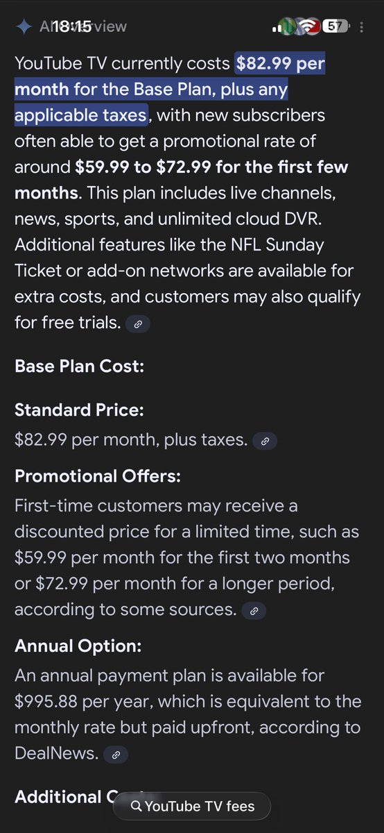 jerparker1's tweet photo. @dogg_scruff @brennal0307 @mrrickjunior @YouTubeTV Fees you say? 🤔 https://t.co/pcVez3Mxl4