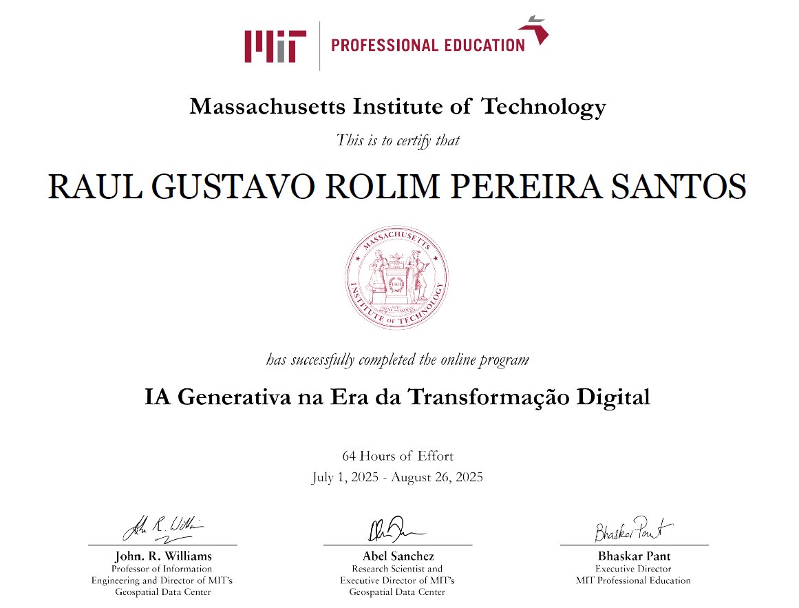 rgrpsantos's tweet photo. Concluir o curso “IA Generativa na Era da Transformação Digital” pelo MIT Professional Education foi uma experiência transformadora.

Foi sobre entender como a inteligência artificial pode gerar impacto real nos negócios e nas pessoas.

#MIT #InteligenciaArtificial #AI https://t.co/tIi8I5Jgss