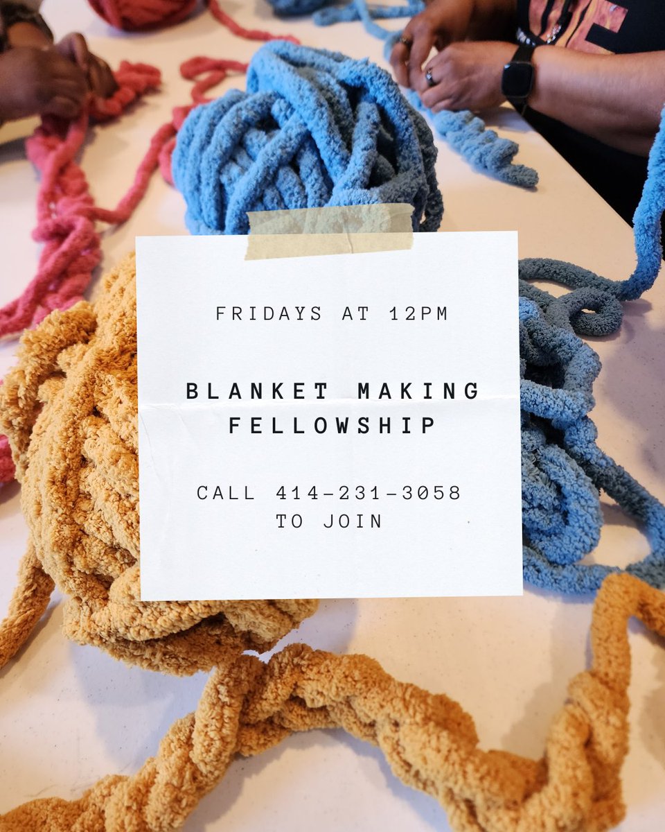 CrcBlast's tweet image. Each blanket we make carries more than yarn - it carries care, compassion, and community. Join us this Friday to help make warmth tangible for those who need it most. #BlanketMakingFellowship #CommunityStrong #SpreadWarmth #CraftingChange #milwaukee #wisconsin #volunteer