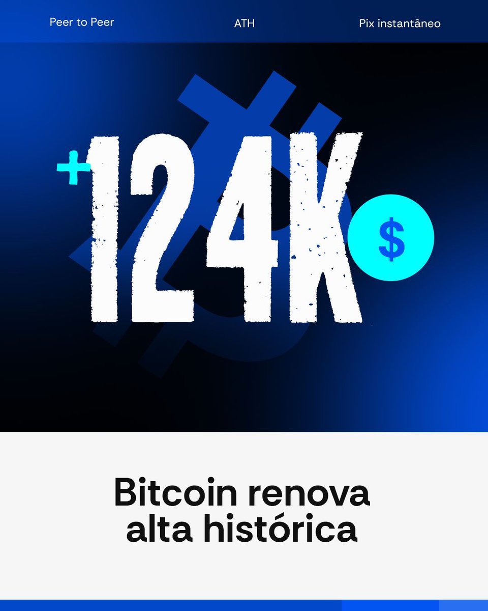 stackfy's tweet image. 🚀  Bitcoin renova alta histórica chegando a $124.854 mil dólares.

- - -
#stackfy #bitcoin #ath