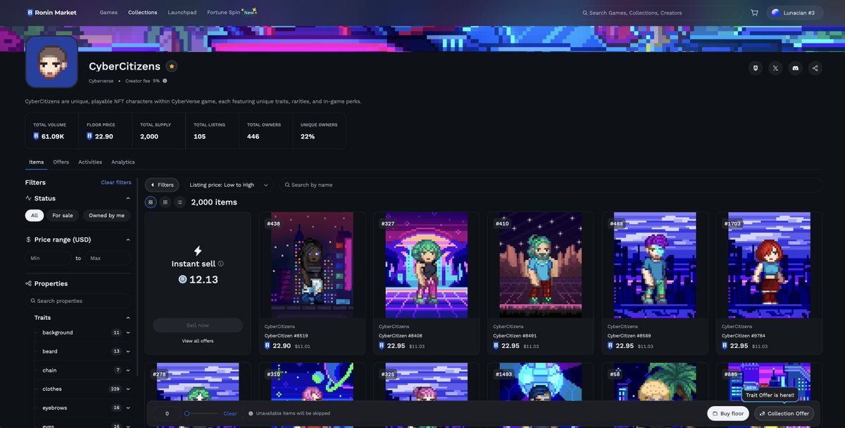 CyberCitizens just hit 60,000 $RON in volume! 

To celebrate this milestone, we’re giving away 1 CyberCitizen NFT! 👑

How to enter:
1️⃣ Like 
2️⃣ Repost
3️⃣ Comment your Ronin wallet address

⏳ Giveaway ends in 24 hours
👑1 lucky winner will be picked at random!