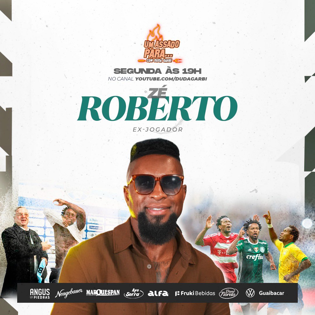 Um craque de duas Copas do Mundo, anos na Europa e uma longevidade que virou referência pros atletas de hoje em dia! Muitas histórias e insights em “Um Assado para… Zé Roberto”, nesta segunda-feira, 19h! Tá sensacional! 🥩🔥