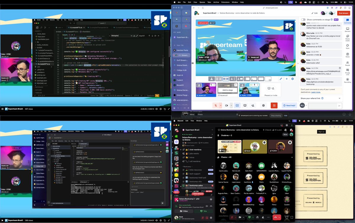 kauenet's tweet image. IT'S #STBR SEASON BABYY, CHAMA 🔥🗿🔥
After 2 straight weekend-long, in-person Dev Bootcamps, @SuperteamBR wraps up our first sprint with two coding sessions in packed in a single a weekend! ...spamming 9-hours 🦾🤓
Stoked to help the Brazilian community reaching new heights in…