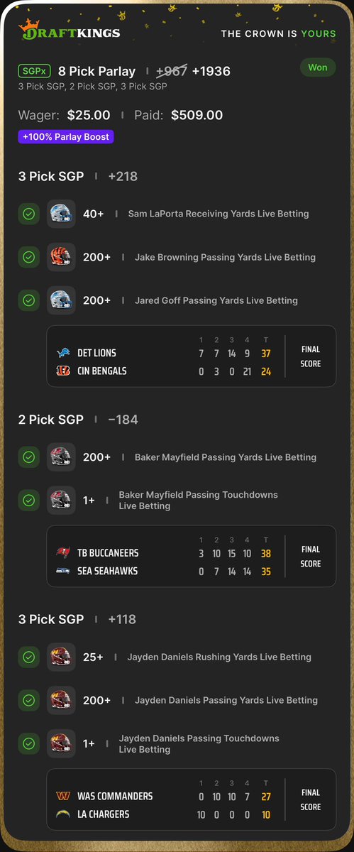 That was so clutch

 Love you <a href="/JayD__5/">Jayden Daniels</a> 

#WASvsLA #sportsbettingpicks