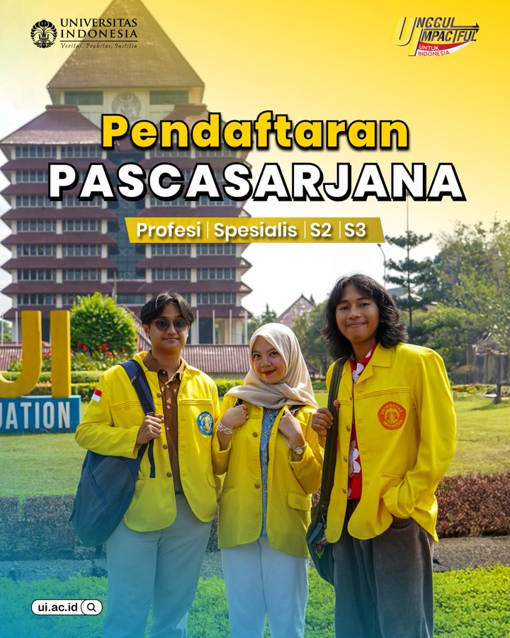 SIMAK_UI's tweet image. Pendaftaran SIMAK UI Pascasarjana (Profesi, Spesialis, S2, S3) telah dibuka! 🎓

Swipe lebih lanjut untuk melihat pilihan jurusan, jadwal penting, dan panduan pendaftaran. Yuk langsung daftar di enrollment.ui.ac.id🧑‍💻

Pendaftaran: 22 September-20 Oktober
Ujian CBT: 2 November