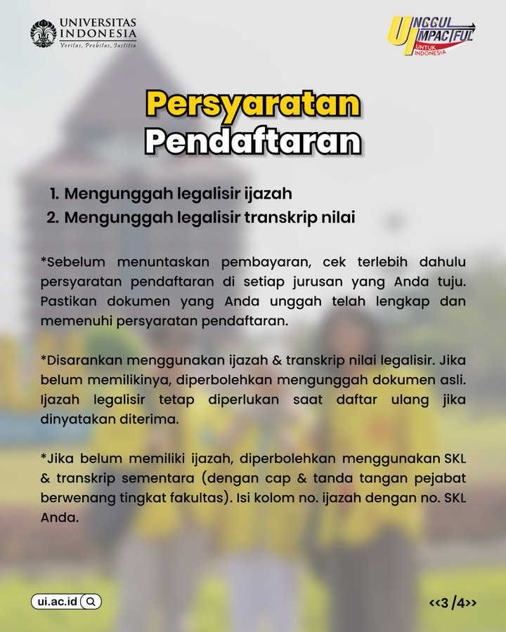 SIMAK_UI's tweet image. Pendaftaran SIMAK UI Pascasarjana (Profesi, Spesialis, S2, S3) telah dibuka! 🎓

Swipe lebih lanjut untuk melihat pilihan jurusan, jadwal penting, dan panduan pendaftaran. Yuk langsung daftar di enrollment.ui.ac.id🧑‍💻

Pendaftaran: 22 September-20 Oktober
Ujian CBT: 2 November