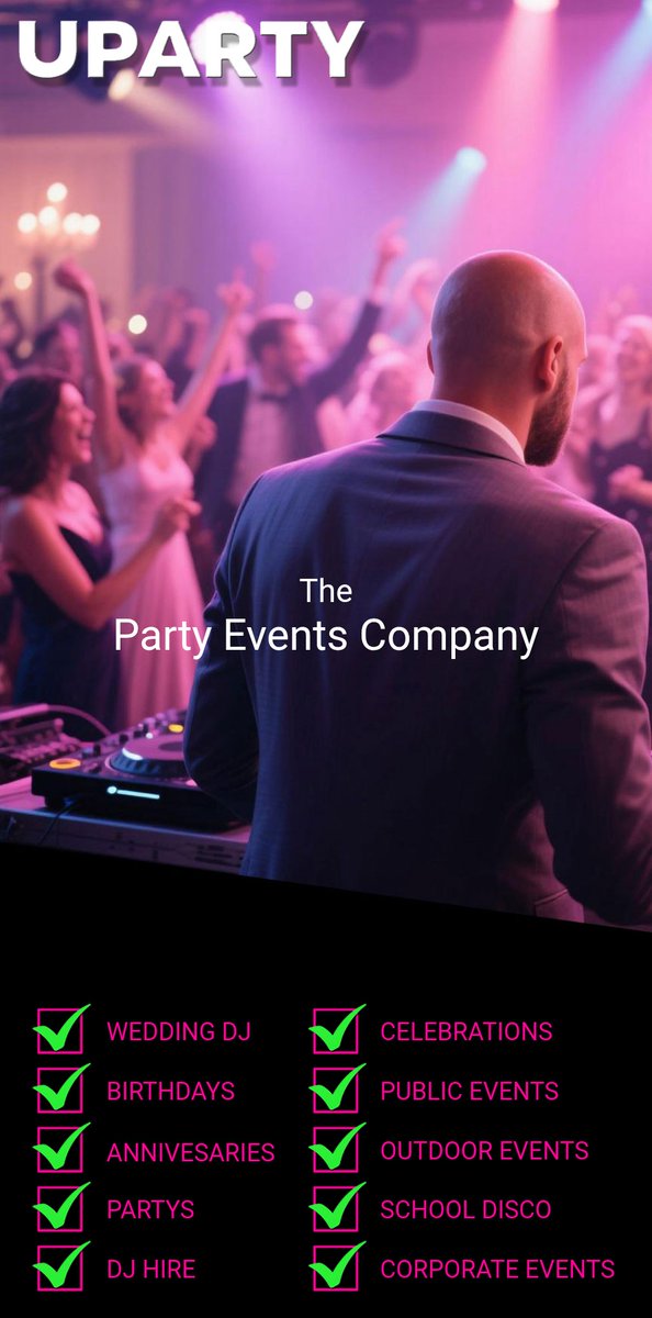 Planning a party? 
Let’s make it LEGENDARY!
UPARTY brings crystal clear booming sound, custom playlists, and dazzling lights to set the perfect vibe. Our pro team goes all out to make your event unforgettable. 

UPARTY - Ignite your Night 

#PartyVibes #UPARTY #mobiledisco