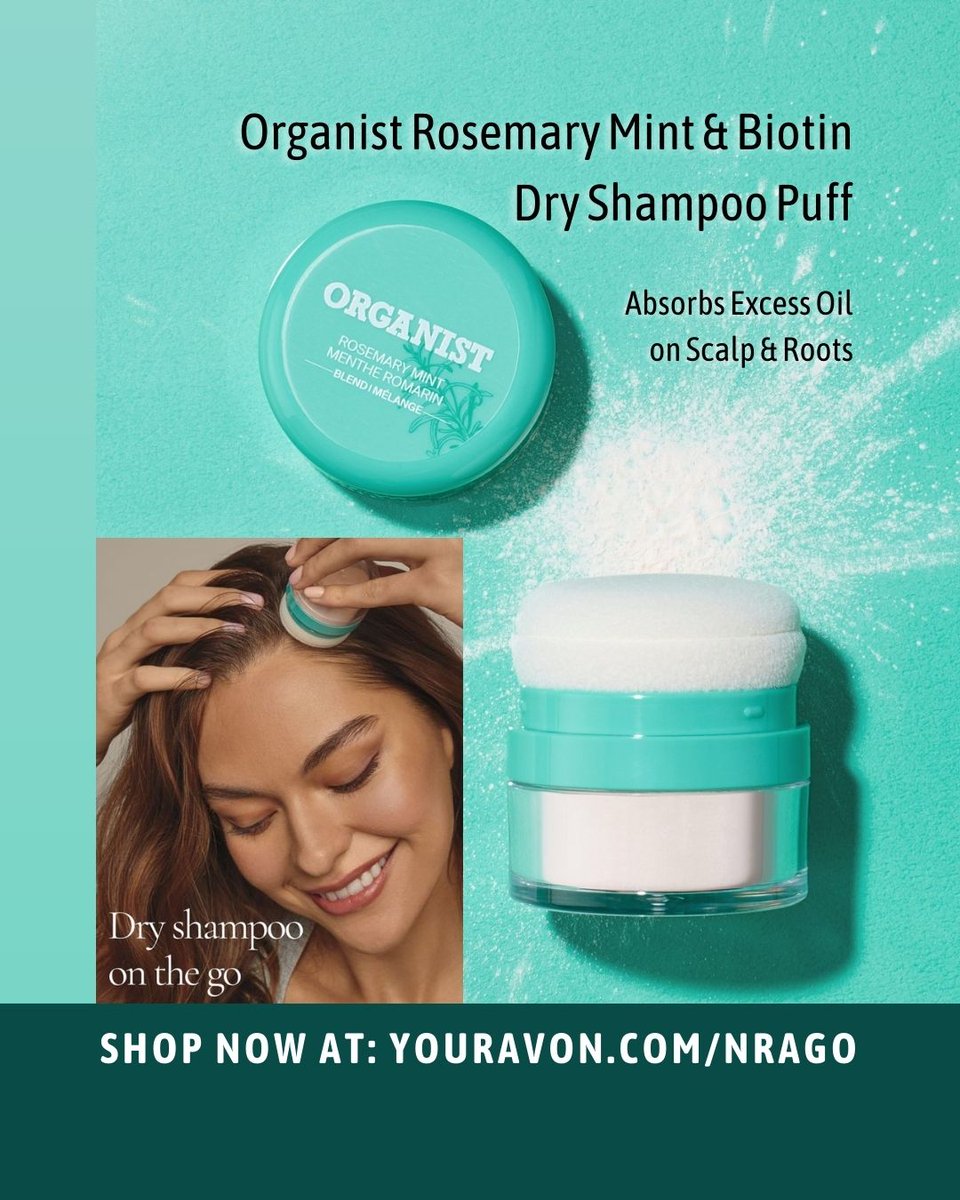 AvonLadyNJ's tweet image. 2nd-day hair? Not today. 💚
This mess-free puff packs rosemary, mint &amp;amp; biotin to refresh roots fast—no wash needed!
✨ Easy. Clean. Reviving.
bit.ly/4f9Qo0U

#DryShampooFix #HairRefresh