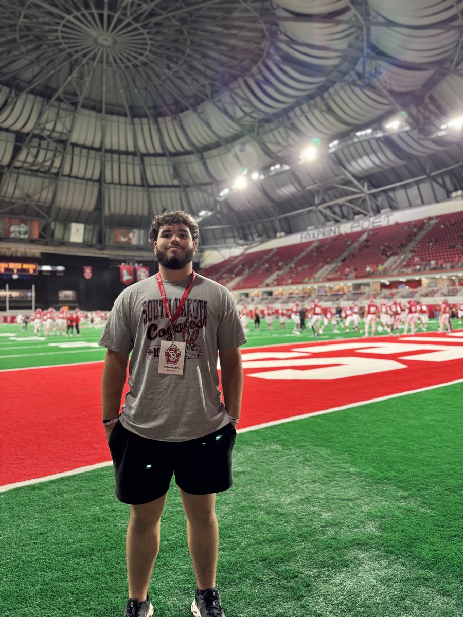 What a whirlwind of a weekend!! We loved being able to take <a href="/NolanH72/">Nolan Hadley</a> on his game day visit to the University of South Dakota!! Thank you to all the coaching staff for their hospitality! It was phenomenal experience!