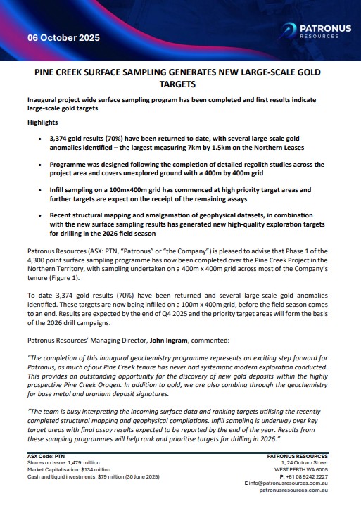 Patronus Resources Ltd tweet media