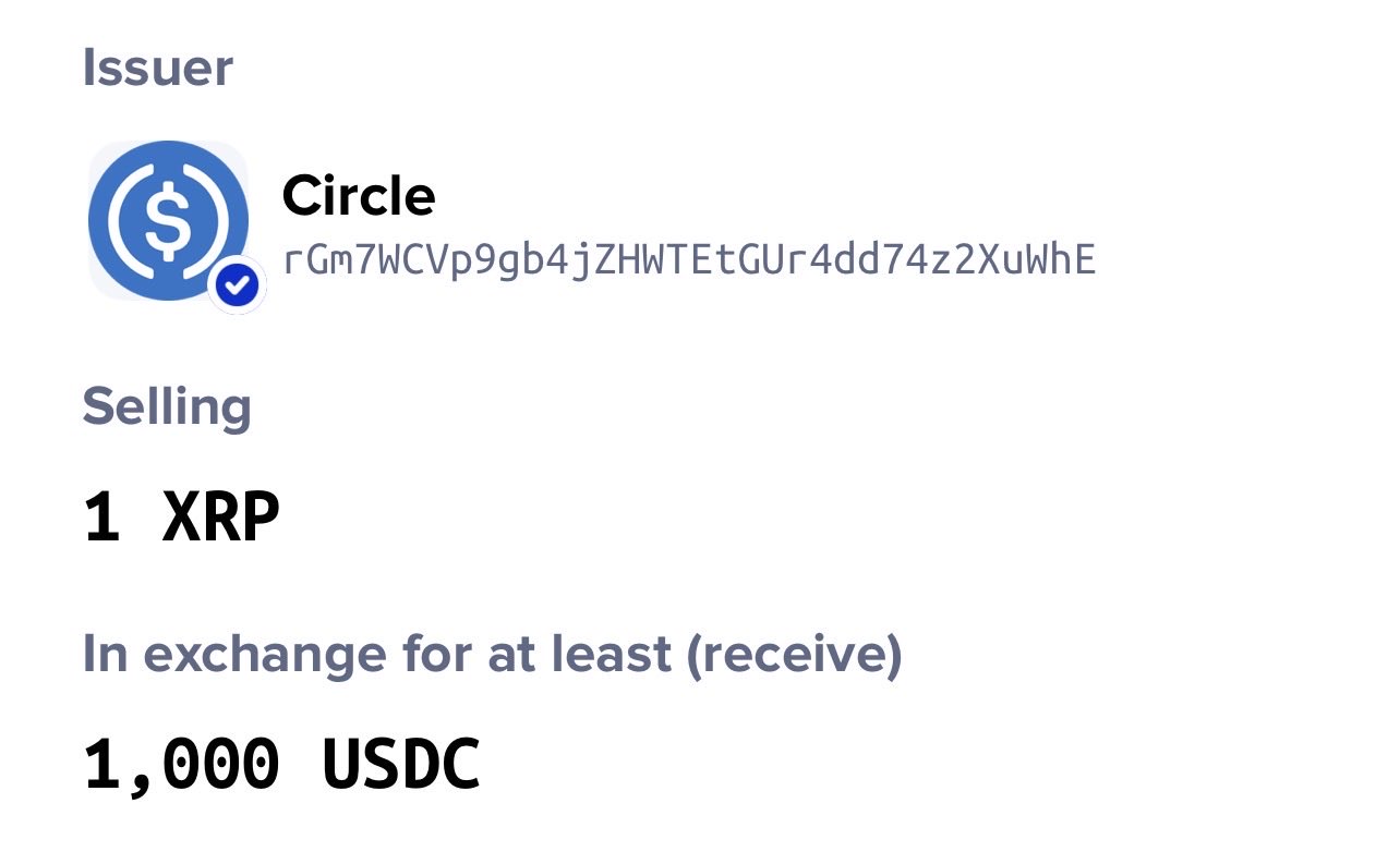 XRP or $1000 Sell Order