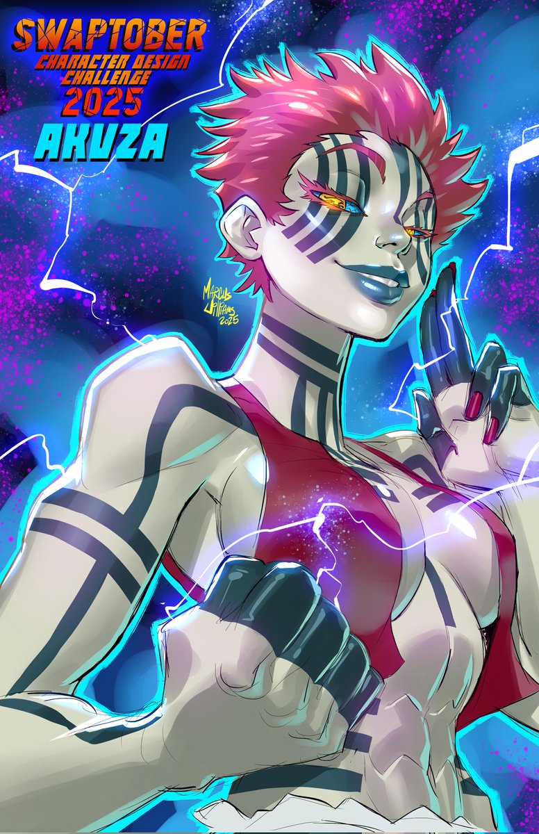 marcusthevisual's tweet image. Swaptober-Art Challenge 2025 has begun! Akuza from Demon Slayer is the 1st entry. More to come, peace y’all
