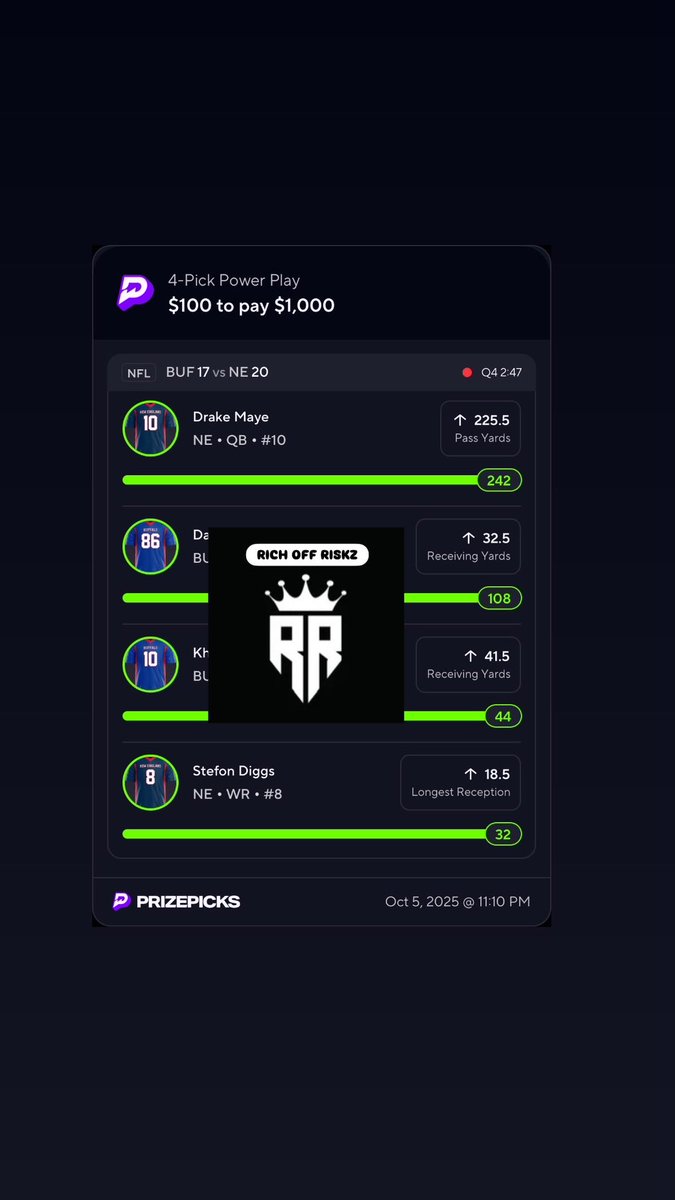 _RichOffRiskz's tweet photo. LFG !!!!!  🚨 DL Telegram 🚨 HIT LINK IN BIO 💰💰 #NFL #nflprizepicks #prizepicks #SNF https://t.co/OCYnCzONYC
