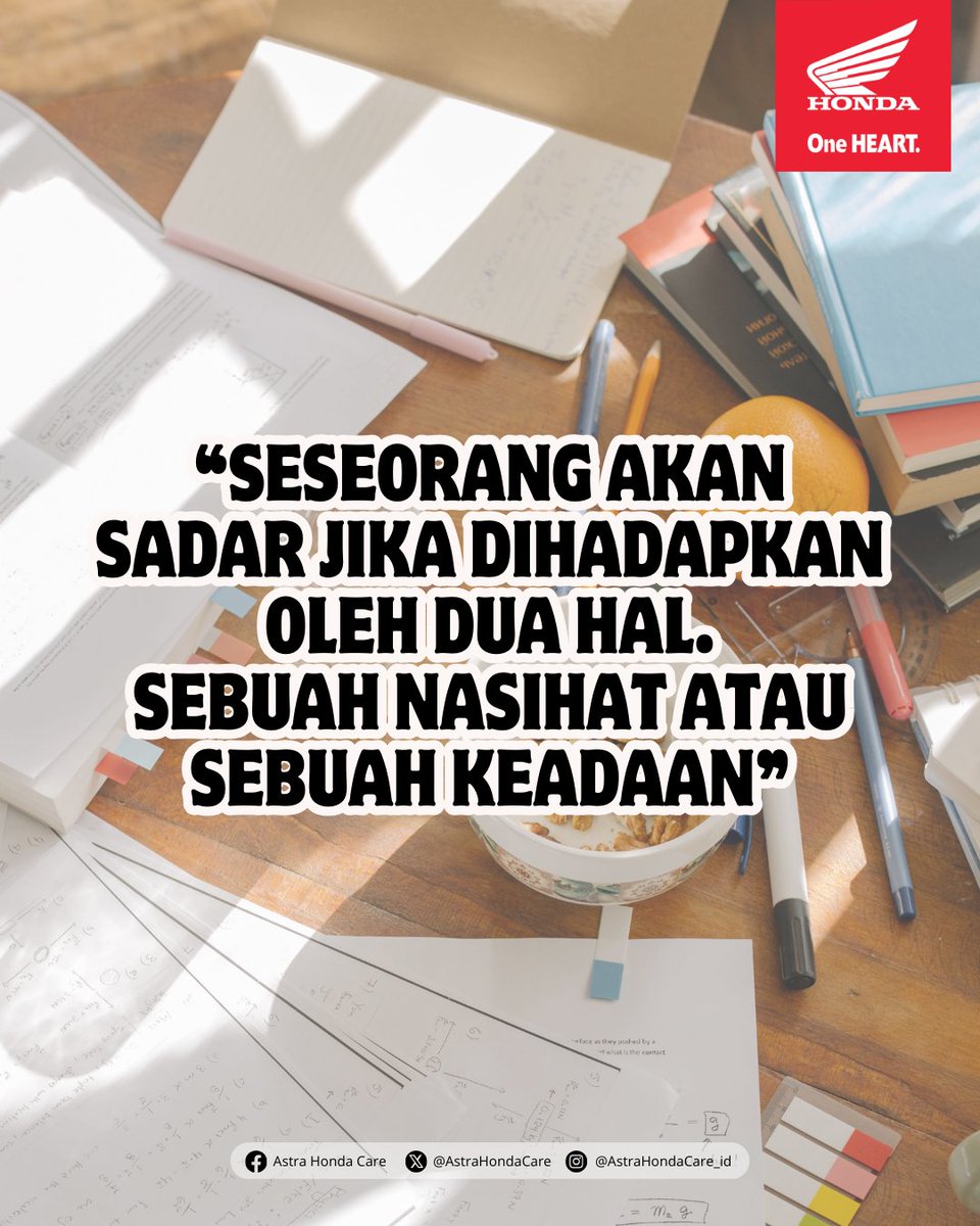Selamat pagi BroSis!
Kadang kita baru bener-bener sadar kalau udah dihadapkan sama dua hal: nasihat baik atau keadaan yang bikin belajar sendiri. ✨

Semoga hari ini kita lebih peka sama nasihat, biar nggak perlu nunggu keadaan.
Semangat Senin dan selamat beraktivitas, gaes!