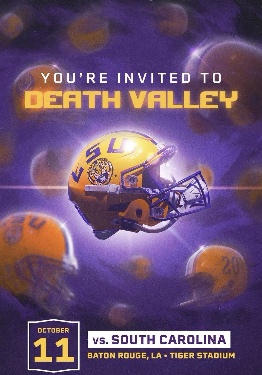 Down in Death Valley next weekend 🐯
<a href="/ReggieBuchanan/">CoachReggie</a> <a href="/Marcusdent93/">Marcus L Dent</a> <a href="/CaseyBrowning25/">Casey Browning</a> <a href="/_kbolden/">Kelvin Bolden</a> <a href="/LSUFBrecruiting/">LSU Football Recruiting</a> <a href="/JaredERedding/">Jared Redding</a> <a href="/Sheadixon/">Shea Dixon</a> <a href="/BengalTigerOn3/">The Bengal Tiger</a>