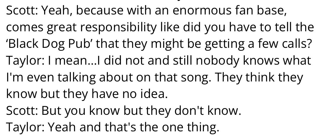 sophlonglondon's tweet photo. Taylor saying no one knows what she’s talking about on the black dog is kinda crazy https://t.co/CPvaZT8Kjg
