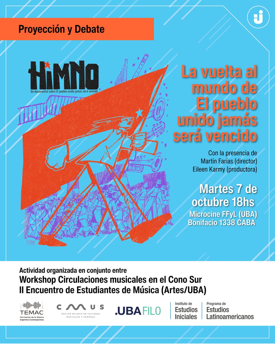Este martes a las 6pm en Buenos Aires, se estrena Himno en el recién estrenado microcine de la Facultad de Filosofía y Letras de la UBA. Abierto a todes!