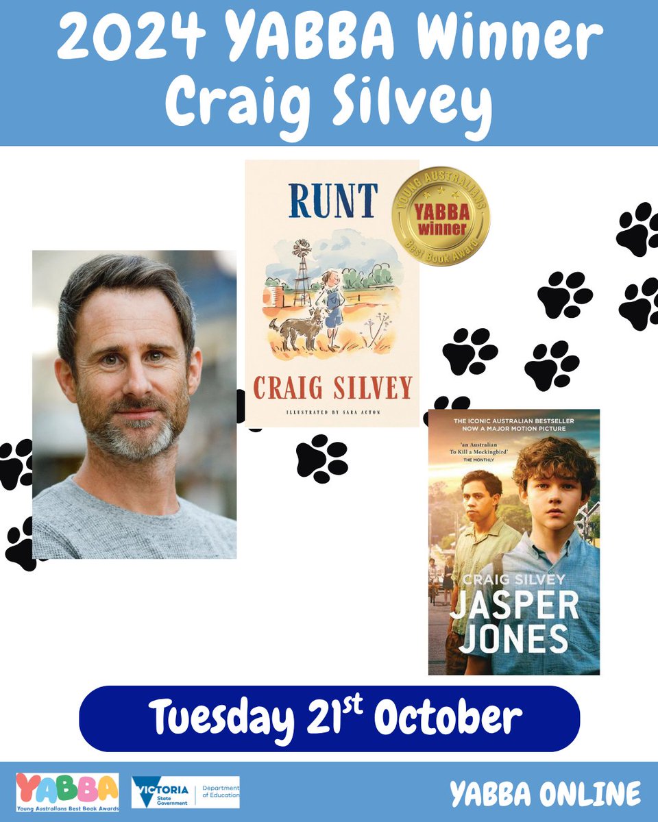 The next YABBA Online is coming soon! On Tuesday 21st Oct, we welcome Craig Silvey. Craig's book 'Runt' was a 2024 YABBA Winner. His novel, 'Jasper Jones', was shortlisted for the Miles Franklin Literary Award and won ABIA Book of the Year. Register at yabba.org.au