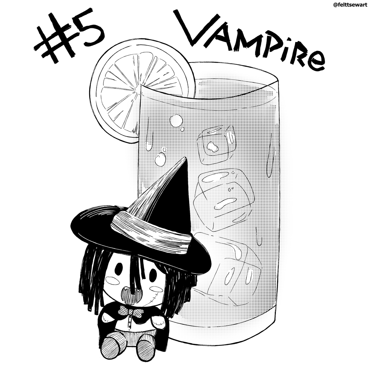 felttsew's tweet photo. #5 Vampire  
#drawtober #drawtober2025 #Vampire #petaltober2025 https://t.co/AV9oq0mlnr