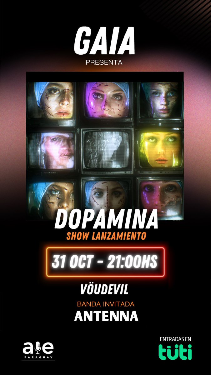 El 31-10 es #Halloween pero tambien armamos un show para mostrarles en vivo las canciones de #dopamina las entradas estan a 2x100 en #tuti banda invitada <a href="/antennapy/">ANTENNA</a>