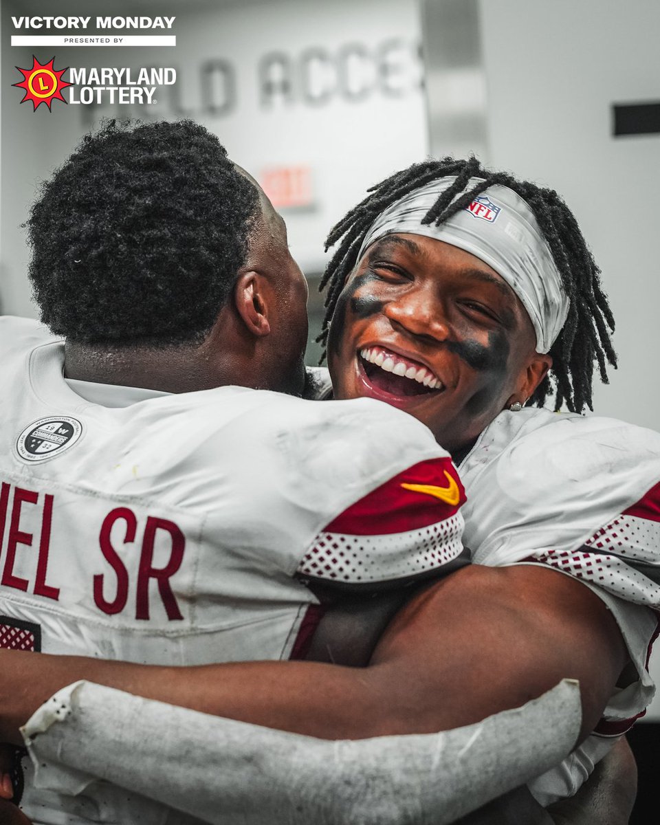 Commanders's tweet image. A very 😄 Victory Monday 

@MDLottery | #RaiseHail