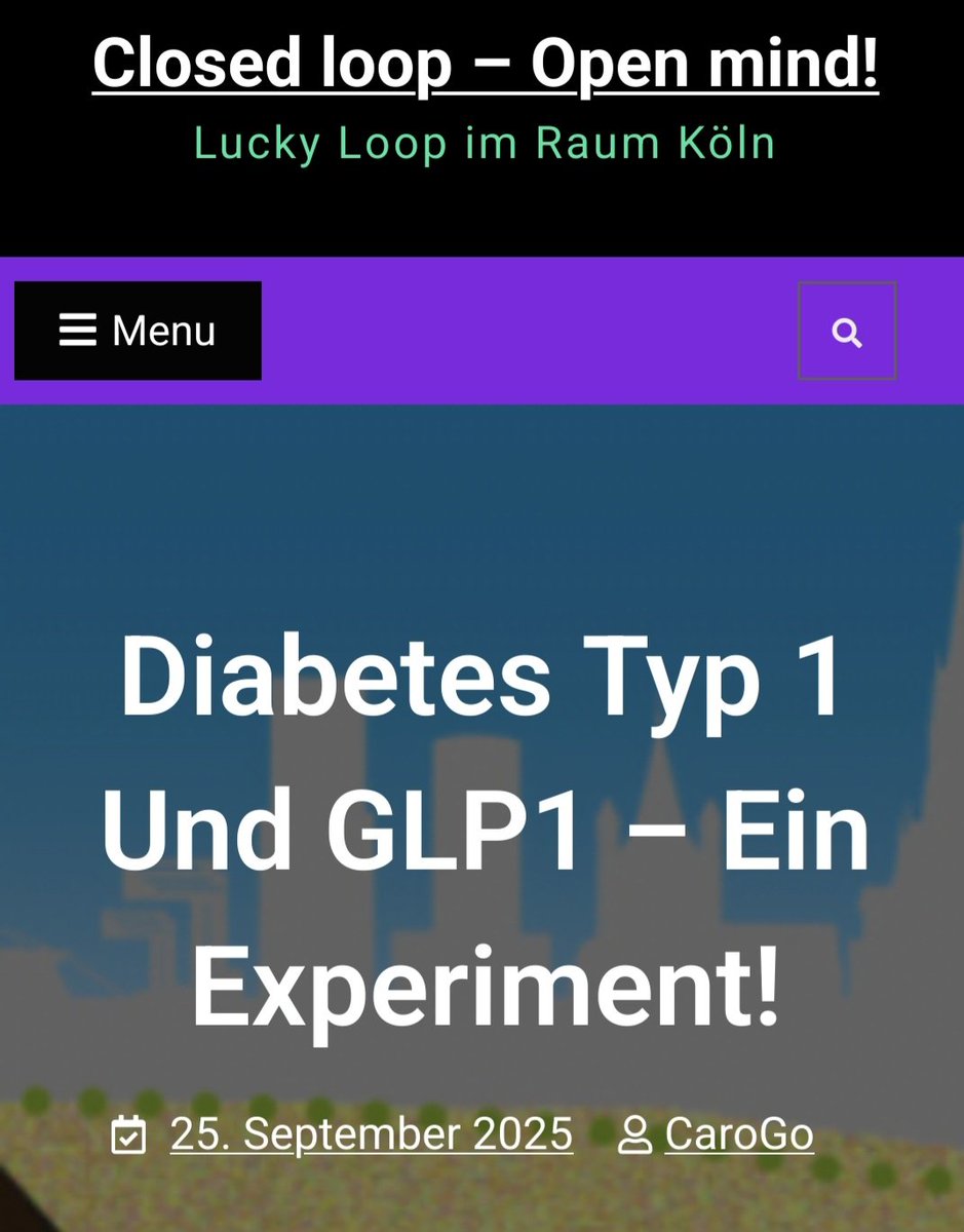 Viele nutzen es schon, wenige sprechen darüber...#GLP1/GIP und #type1diabetes - nicht zugelassen, aber interessant: hier mein erster Erfahrungsbericht luckyloop.koeln/diabetes-typ-1… dies ist ein n=1 Selbstversuch! Off-Label⚠️