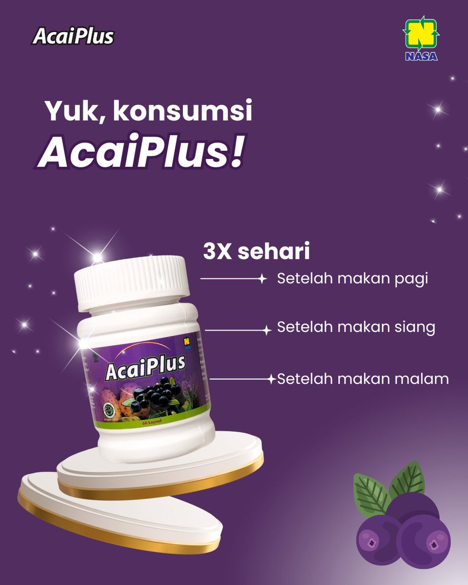 ptnasa's tweet image. Siapa bilang hidup sehat itu ribet? 🤔

Rahasia ada pada pola hidup seimbang yang didukung suplemen tepat. Kandungan alami Acai Plus membantu metabolisme tetap optimal sekaligus menjaga nafsu makan 🍽️💜

Yuk mulai kebiasaan sehatmu bareng Acai Plus 📌

#AcaiPlus #DietSehat