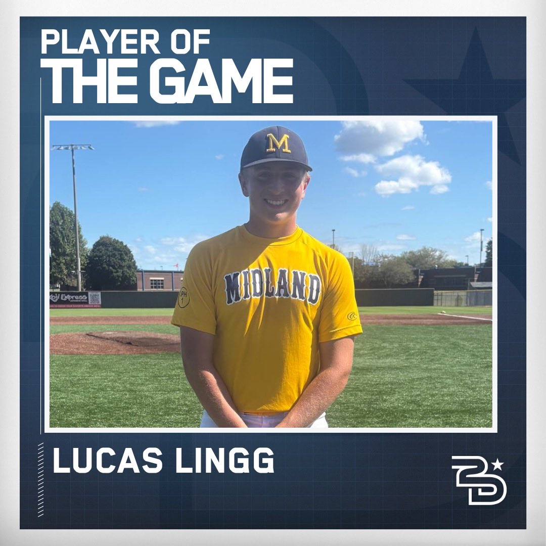 ⭐️ Player of the Game ⭐️ 

Lucas Lingg 

<a href="/MidlandTN/">Midland Baseball TN</a> 16u Scout

<a href="/MarucciSports/">Marucci</a>